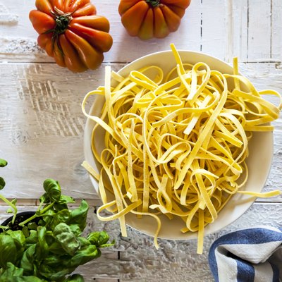 Preparing tagliatelle pasta
