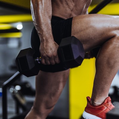 Man exercising in the gym