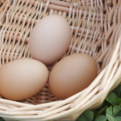 Eggs in a basket on a bed of clover