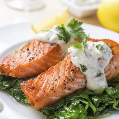 Salmon Steak with Cream Sauce