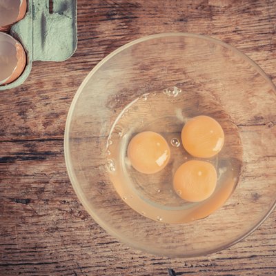 Three raw eggs