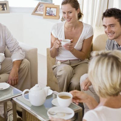 Family having tea together