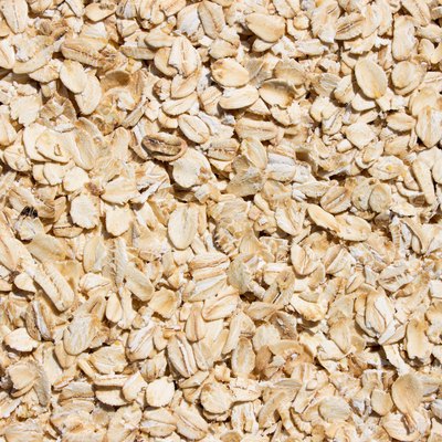 Rolled oats background. Closeup.