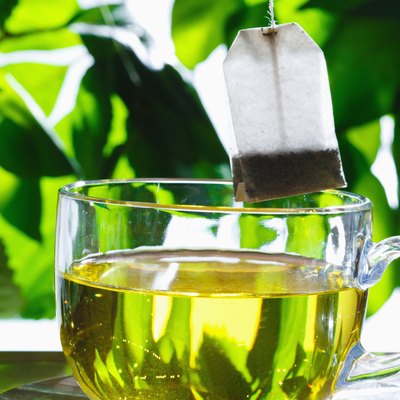 "Cup of green tea,close-up"