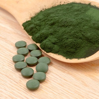 Closeup organic spirulina algae