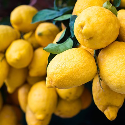 fresh ripe yellow lemons in Italy
