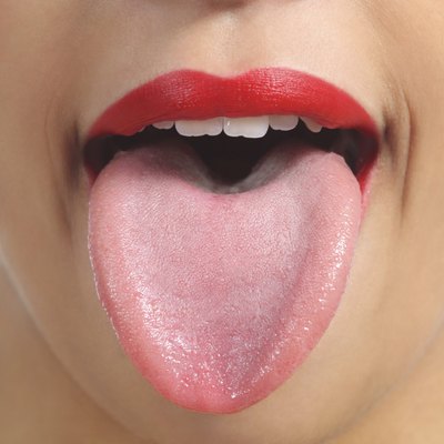 Front view of a woman tongue