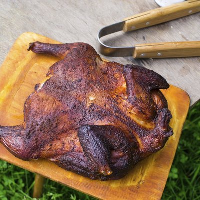 Whole chicken on the BBQ
