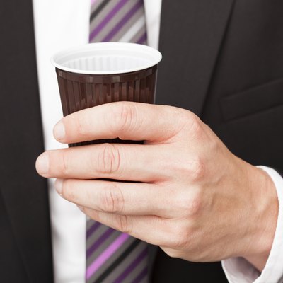 Businessman drinking coffee