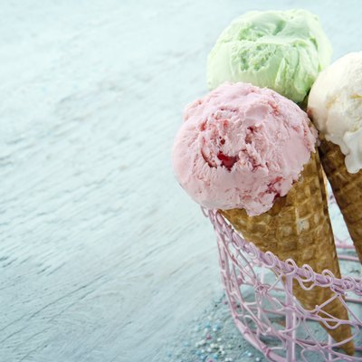 Three ice cream cones
