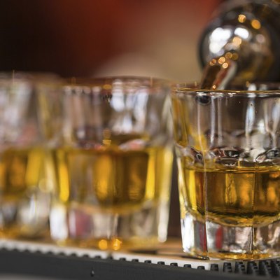 Shots drinks in cocktail nightclub