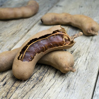 tamarind on grunge wooden background