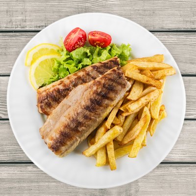 Fish, French Fries, Grilled