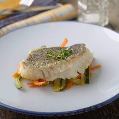Baked cod with vegetables