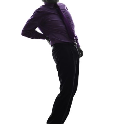 senior business man backache pain silhouette