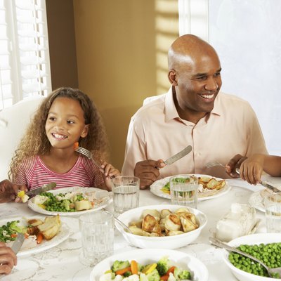 Family Enjoying Meal At Home