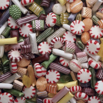 High angle view of assorted candies