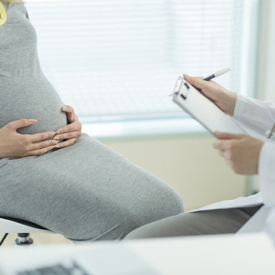 The pregnant woman who has an examination