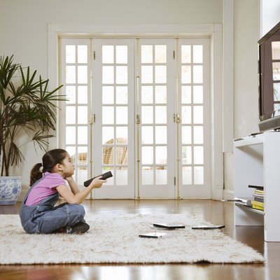 Girl watching television