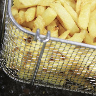 french fries in deep fat fryer