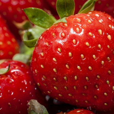 Macro image of strawberries