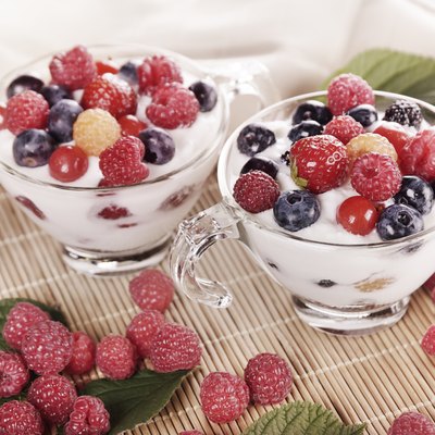Cups Of Yogurt With Berries