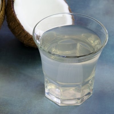coconut water with split coconut