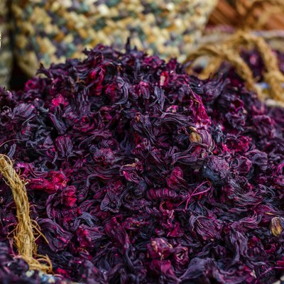 Hibiscus tea. Selective focus