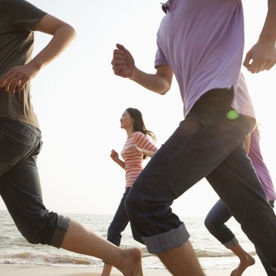 Friends Running at the Beach