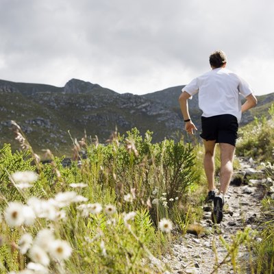 Man running up hill