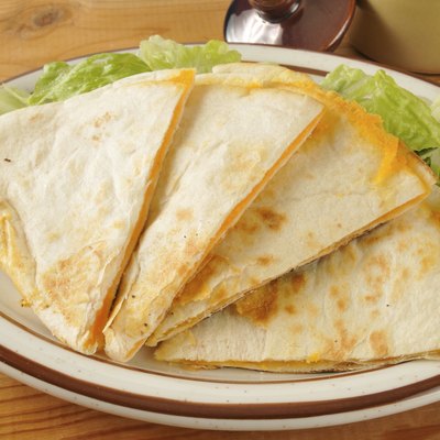 Cheese quesadillas on lettuce
