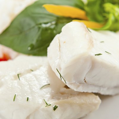 Halibut with greens