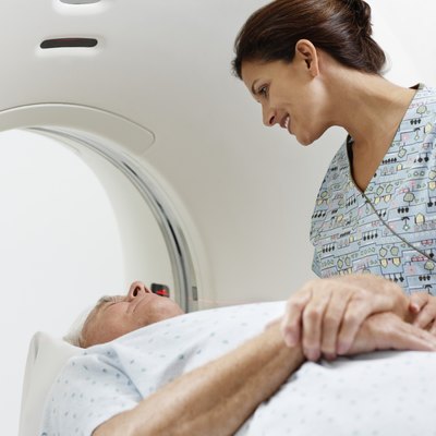 Senior Man Getting MRI Exam