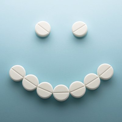 Smile face from pills