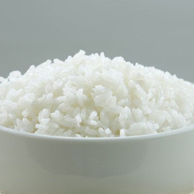 Jasmine Thai rice in a rice bowl isolated