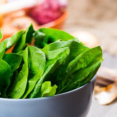 Green spinach leaves