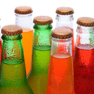 Closeup Asssorted Soda Bottles