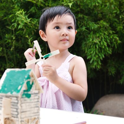 Little girl painting