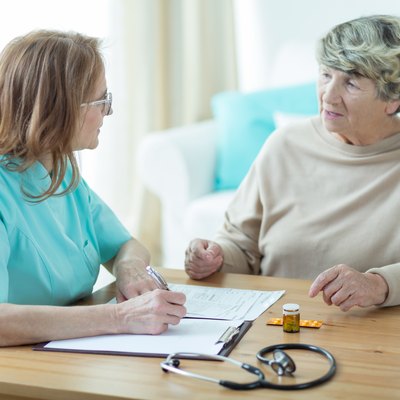 Elderly patient with a doctor