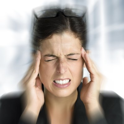 Business woman stress and headache