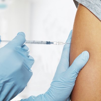 Medical vaccine in shoulder