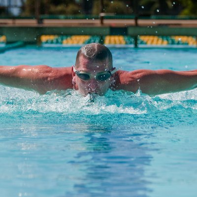 Man in Swim Meet