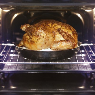 turkey is baked in oven