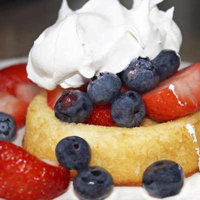Shortcake With Strawberries, Blueberries and Whipped Cream