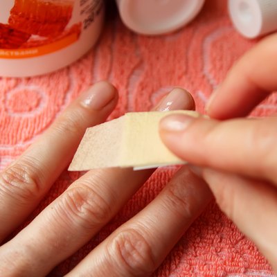 The cut on his finger and plaster for wounds.