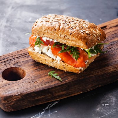 Sandwich with salmon