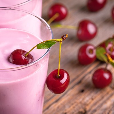 delicious fruit yogurt in the glass
