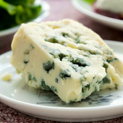 gorgonzola cheese on white plate