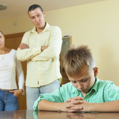 Parents and teenager son having conflict