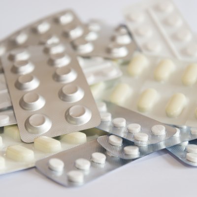 Blister packs of medicines and pills